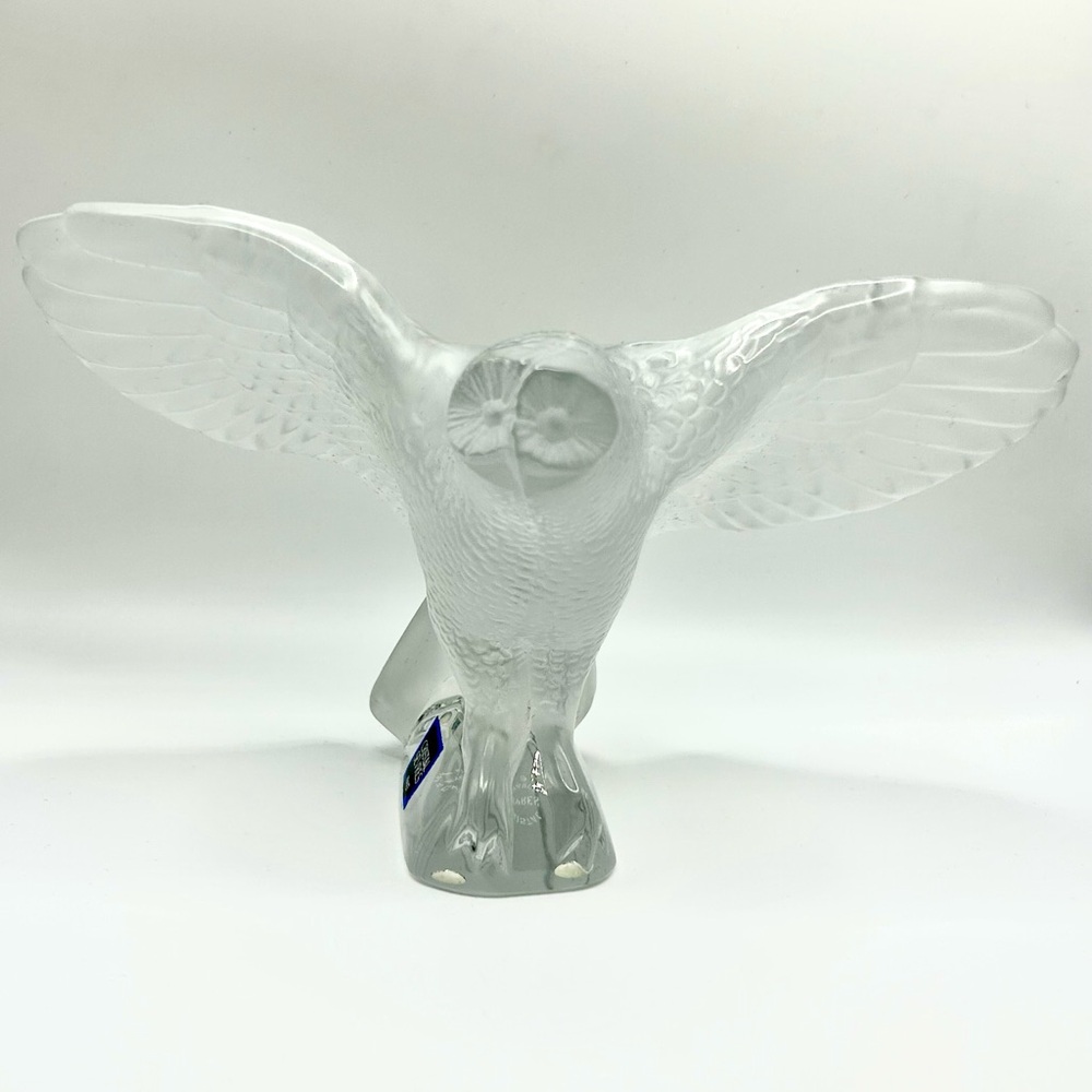 Cristal de Sèvres France Frosted Crystal Owl Figurine Paperweight w/ Box